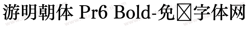 游明朝体 Pr6 Bold字体转换